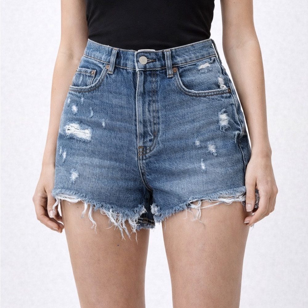 Boyish Cody High Rise Distressed Denim Cut Off Shorts 28